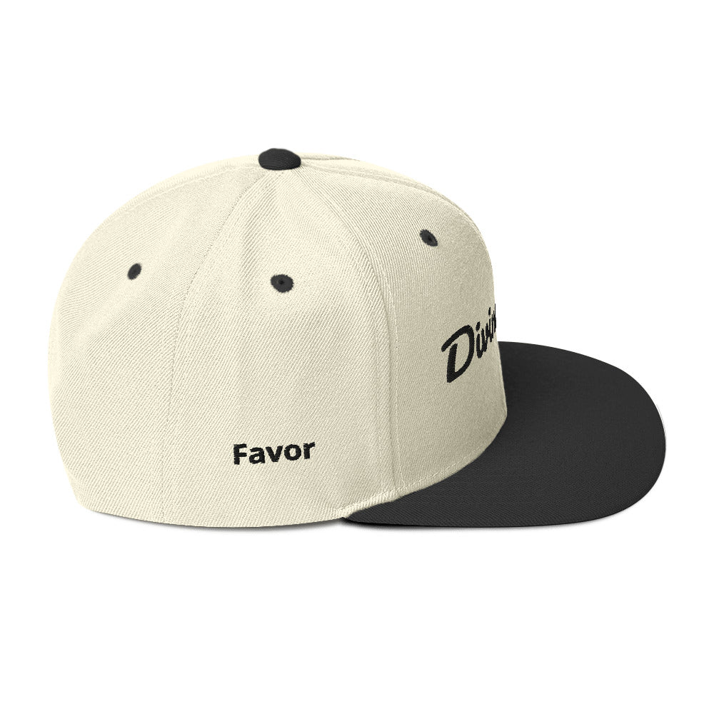 Snapback Hat with "Divine Favour" embroidered at the front and "favour" at the right hand side, (available in 3 colours)
