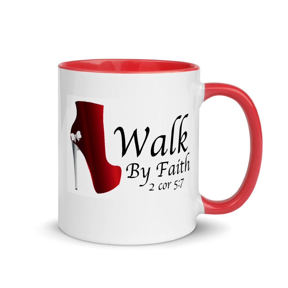 Walk by Faith Red Mug