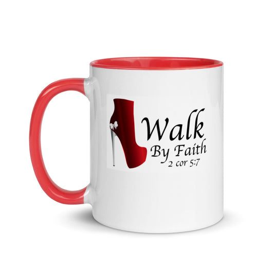 Walk by Faith Shoe Mug (with Color Inside)