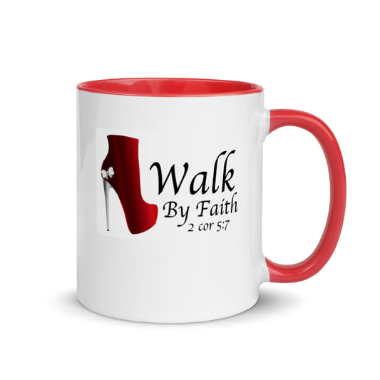 Walk by Faith Shoe Mug (with Color Inside)