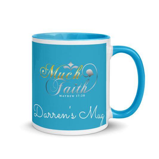 Blue Personalised Much Faith Mug